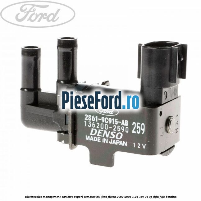 Electrovalva management canistra vapori combustibil Ford Fiesta 2002-2005 1.25 16V 75 cp FUJA, FUJB benzina