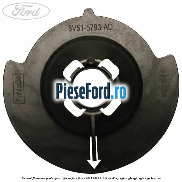 Element flansa arc punte spate inferior Ford Fiesta 2017-2023 1.1 Ti-VCT 86 cp XYJA, XYJB, XYJC, XYJD, XYJE benzina