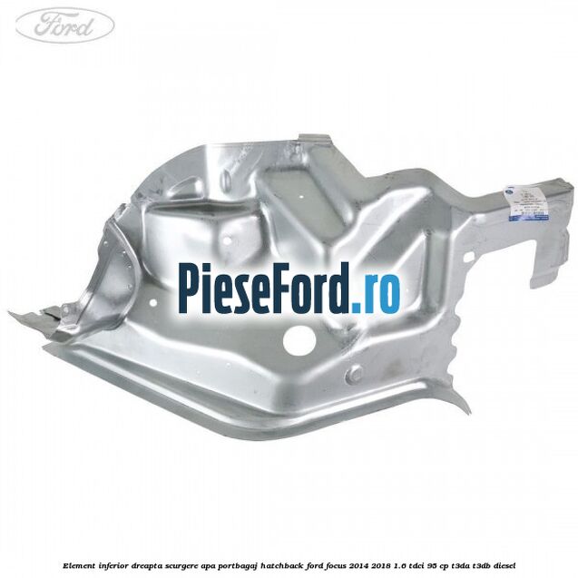 Element inferior dreapta scurgere apa portbagaj hatchback Ford Focus 2014-2018 1.6 TDCi 95 cp T3DA, T3DB diesel