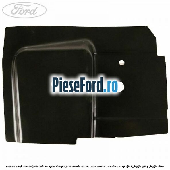 Element ranforsare aripa interioara spate dreapta Ford Transit Custom 2014-2018 2.0 EcoBlue 105 cp BJFA, BJFB, YLF6, YLFA, YLFB, YLFS diesel