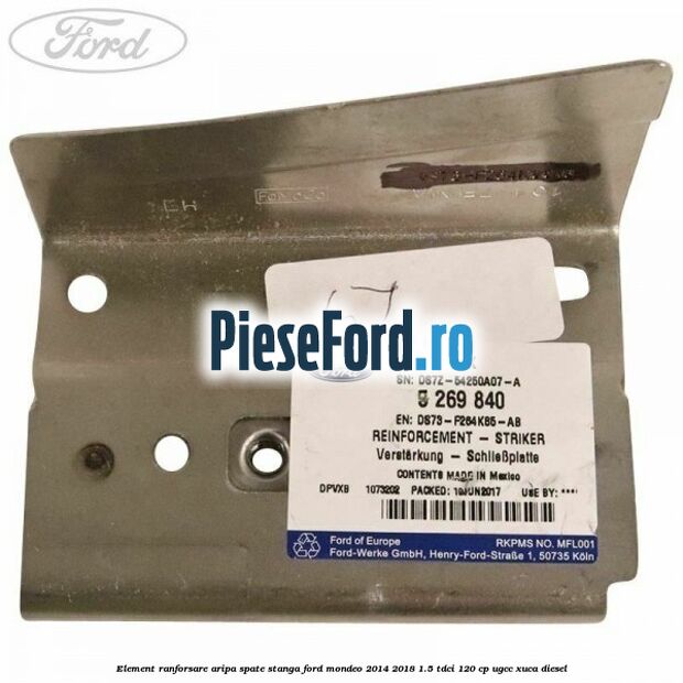 Element ranforsare aripa spate stanga Ford Mondeo 2014-2018 1.5 TDCi 120 cp UGCC, XUCA diesel