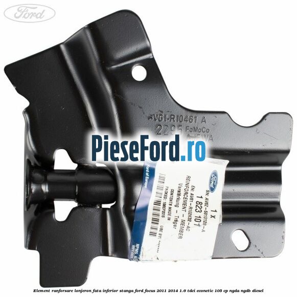 Element ranforsare lonjeron fata inferior stanga Ford Focus 2011-2014 1.6 TDCi ECOnetic 105 cp NGDA, NGDB diesel