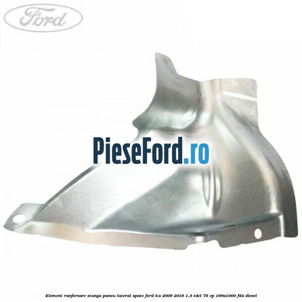Element ranforsare stanga panou lateral spate Ford Ka 2009-2016 1.3 TDCi 75 cp 169A1000, FD4 diesel