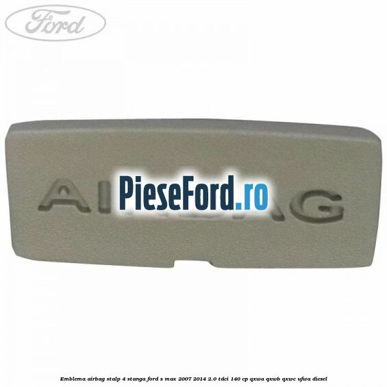 Emblema Airbag stalp 4 stanga Ford S-Max 2007-2014 2.0 TDCi 140 cp QXWA, QXWB, QXWC, UFWA diesel