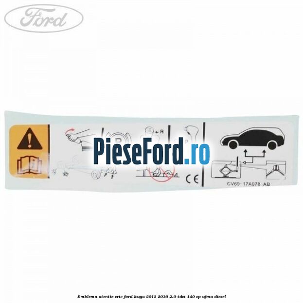 Emblema atentie cric Ford Kuga 2013-2016 2.0 TDCi 140 cp UFMA diesel