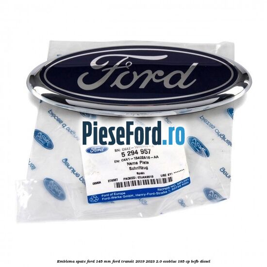 Emblema spate Ford 145 mm Ford Transit 2019-2023 2.0 EcoBlue 185 cp BCFB diesel