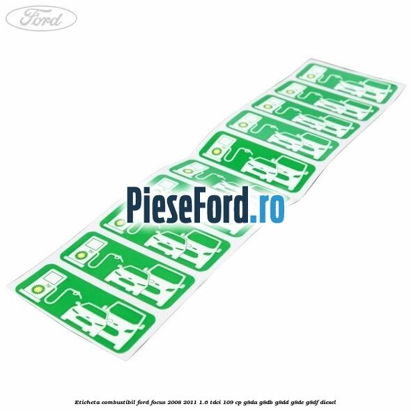Eticheta Combustibil Ford Focus 2008-2011 1.6 TDCi 109 cp G8DA, G8DB, G8DD, G8DE, G8DF diesel