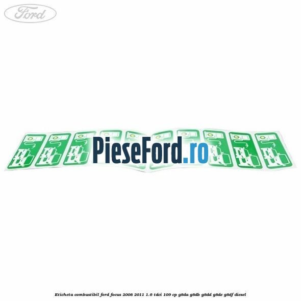 Eticheta Combustibil Ford Focus 2008-2011 1.6 TDCi 109 cp G8DA, G8DB, G8DD, G8DE, G8DF diesel