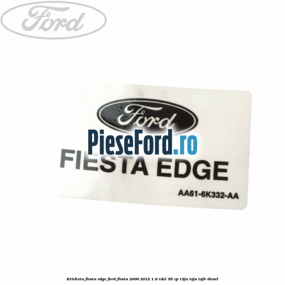 Eticheta Fiesta Edge Ford Fiesta 2008-2012 1.6 TDCi 95 cp T3JA, TZJA, TZJB diesel