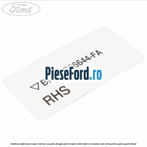 Eticheta informare maner interior usa fata dreapta Ford Transit 2019-2023 2.0 EcoBlue RWD 130 cp BKRA, YMHA, YMR6 diesel