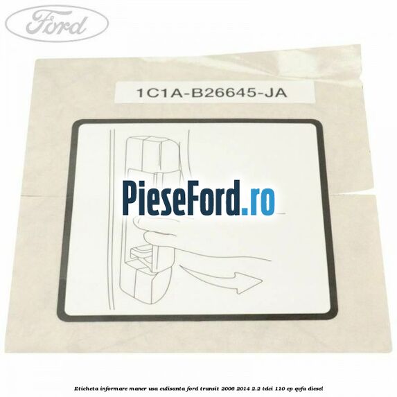 Eticheta informare maner usa culisanta Ford Transit 2006-2014 2.2 TDCi 110 cp QVFA diesel