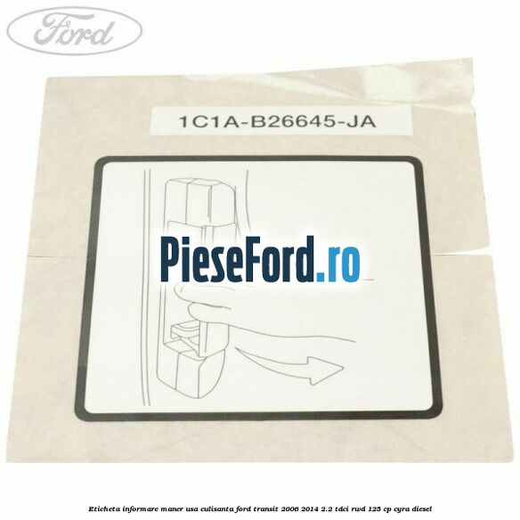 Eticheta informare maner usa culisanta Ford Transit 2006-2014 2.2 TDCi RWD 125 cp CYRA diesel