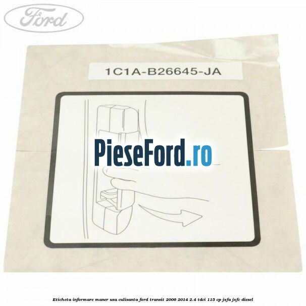 Eticheta informare maner usa culisanta Ford Transit 2006-2014 2.4 TDCi 115 cp JXFA, JXFC diesel