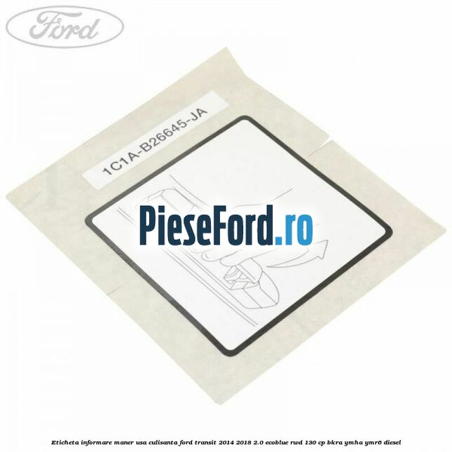Eticheta informare maner usa culisanta Ford Transit 2014-2018 2.0 EcoBlue RWD 130 cp BKRA, YMHA, YMR6 diesel