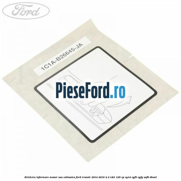 Eticheta informare maner usa culisanta Ford Transit 2014-2018 2.2 TDCi 125 cp CY14, CYF5, CYFG, USF6 diesel