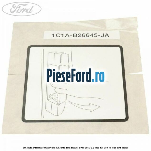 Eticheta informare maner usa culisanta Ford Transit 2014-2018 2.2 TDCi 4x4 155 cp CV24, CVR5 diesel