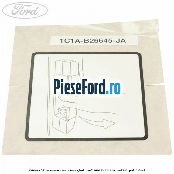 Eticheta informare maner usa culisanta Ford Transit 2014-2018 2.2 TDCi RWD 135 cp UHR5 diesel