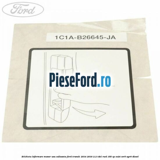 Eticheta informare maner usa culisanta Ford Transit 2014-2018 2.2 TDCi RWD 155 cp CV24, CVR5, UYR6 diesel