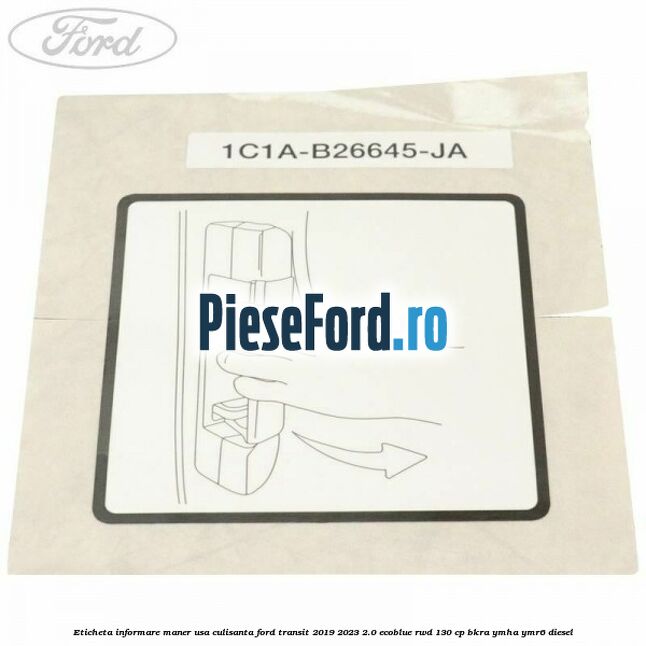 Eticheta informare maner usa culisanta Ford Transit 2019-2023 2.0 EcoBlue RWD 130 cp BKRA, YMHA, YMR6 diesel