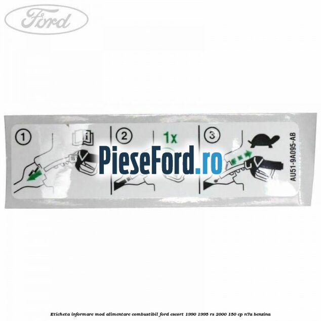 Eticheta informare mod alimentare combustibil Ford Escort 1990-1995 RS 2000 150 cp N7A benzina