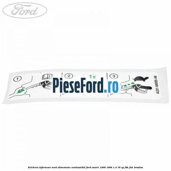 Eticheta informare mod alimentare combustibil Ford Escort 1995-1998 1.4 75 cp F4B, FUH benzina