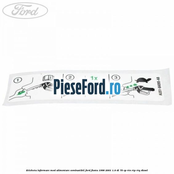 Eticheta informare mod alimentare combustibil Ford Fiesta 1996-2001 1.8 DI 75 cp RTN, RTP, RTQ diesel