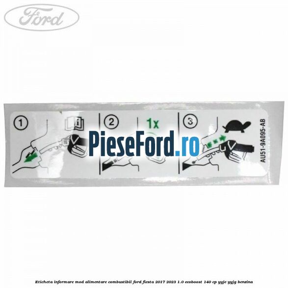 Eticheta informare mod alimentare combustibil Ford Fiesta 2017-2023 1.0 EcoBoost 140 cp Eticheta informare mod alimentare combustibil Ford Fiesta 2017-2023 1.0 EcoBoost 140 cp YYJE, YYJG benzina