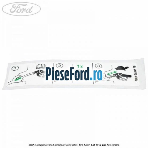 Eticheta informare mod alimentare combustibil Ford Fusion 1.25 75 cp FUJA, FUJB benzina