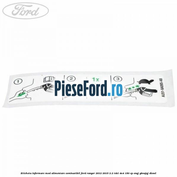 Eticheta informare mod alimentare combustibil Ford Ranger 2012-2015 2.2 TDCi 4x4 150 cp ENQJ, GBVAJQJ diesel