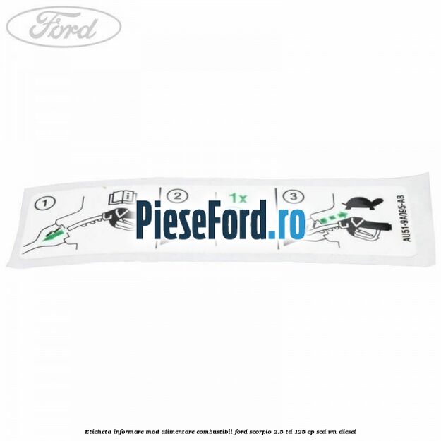 Eticheta informare mod alimentare combustibil Ford Scorpio 2.5 TD 125 cp SCD, VM diesel