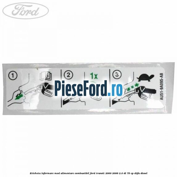 Eticheta informare mod alimentare combustibil Ford Transit 2000-2006 2.0 DI 75 cp D3FA diesel