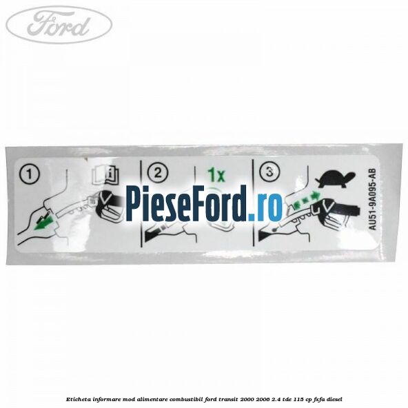 Eticheta informare mod alimentare combustibil Ford Transit 2000-2006 2.4 TDE 115 cp FXFA diesel