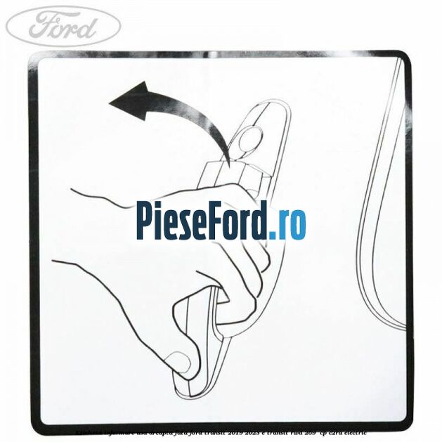 Eticheta informare usa dreapta fata Ford Transit 2019-2023 E-TRANSIT RWD 269  cp C2RA electric