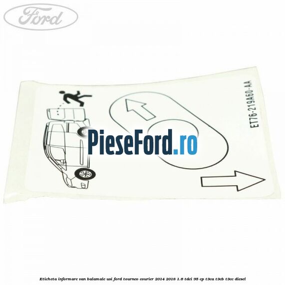 Eticheta informare van balamale usi Ford Tourneo Courier 2014-2018 1.6 TDCi 95 cp T3CA, T3CB, T3CC diesel