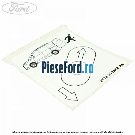 Eticheta informare van balamale usi Ford Transit Courier 2014-2018 1.0 EcoBoost 100 cp SFCA, SFCB, SFCC, SFCD, SFCE benzina