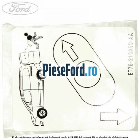Eticheta informare van balamale usi Ford Transit Courier 2014-2018 1.0 EcoBoost 100 cp SFCA, SFCB, SFCC, SFCD, SFCE benzina