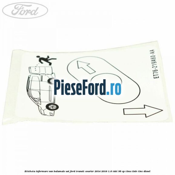 Eticheta informare van balamale usi Ford Transit Courier 2014-2018 1.6 TDCi 95 cp Eticheta informare van balamale usi Ford Transit Courier 2014-2018 1.6 TDCi 95 cp T3CA, T3CB, T3CC diesel