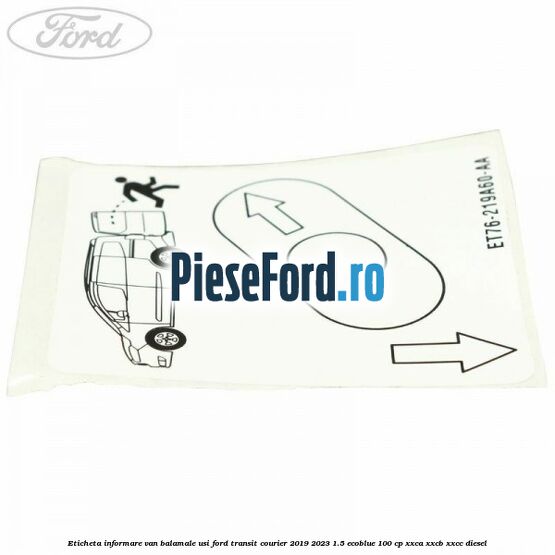 Eticheta informare van balamale usi Ford Transit Courier 2019-2023 1.5 EcoBlue 100 cp XXCA, XXCB, XXCC diesel