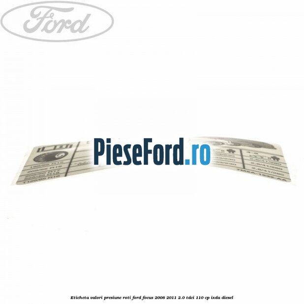 Eticheta valori presiune roti Ford Focus 2008-2011 2.0 TDCi 110 cp Eticheta valori presiune roti Ford Focus 2008-2011 2.0 TDCi 110 cp IXDA diesel