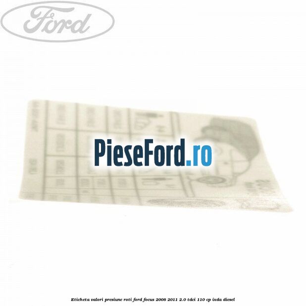 Eticheta valori presiune roti Ford Focus 2008-2011 2.0 TDCi 110 cp Eticheta valori presiune roti Ford Focus 2008-2011 2.0 TDCi 110 cp IXDA diesel