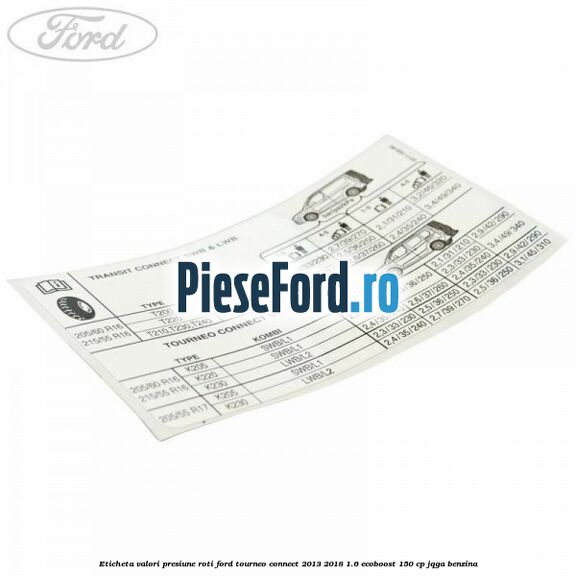 Eticheta valori presiune roti Ford Tourneo Connect 2013-2018 1.6 EcoBoost 150 cp JQGA benzina