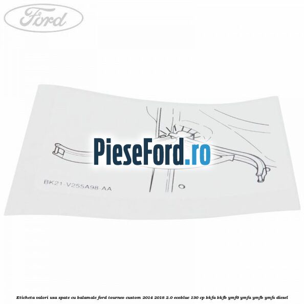 Eticheta valori usa spate cu balamale Ford Tourneo Custom 2014-2018 2.0 EcoBlue 130 cp Eticheta valori usa spate cu balamale Ford Tourneo Custom 2014-2018 2.0 EcoBlue 130 cp BKFA, BKFB, YMF6, YMFA, YMFB, YMFS diesel