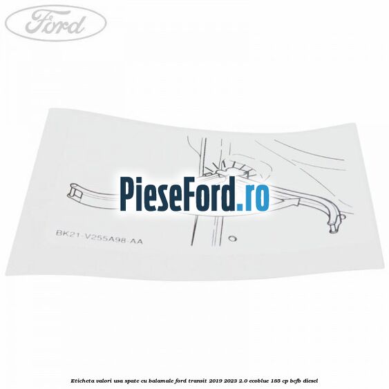 Eticheta valori usa spate cu balamale Ford Transit 2019-2023 2.0 EcoBlue 185 cp BCFB diesel