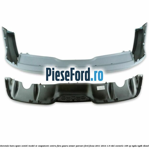 Extensie bara spate combi, model ST esapament centru fara gaura senzor parcare Ford Focus 2011-2014 1.6 TDCi ECOnetic 105 cp Extensie bara spate combi, model ST esapament centru fara gaura senzor parcare Ford Focus 2011-2014 1.6 TDCi ECOnetic 105 cp NGDA, NGDB diesel