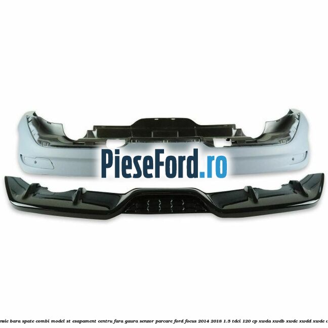 Extensie bara spate combi, model ST esapament centru fara gaura senzor parcare Ford Focus 2014-2018 1.5 TDCi 120 cp XWDA, XWDB, XWDC, XWDD, XWDE diesel