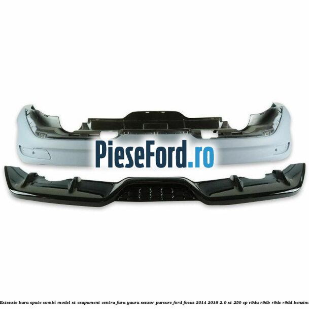 Extensie bara spate combi, model ST esapament centru fara gaura senzor parcare Ford Focus 2014-2018 2.0 ST 250 cp R9DA, R9DB, R9DC, R9DD benzina