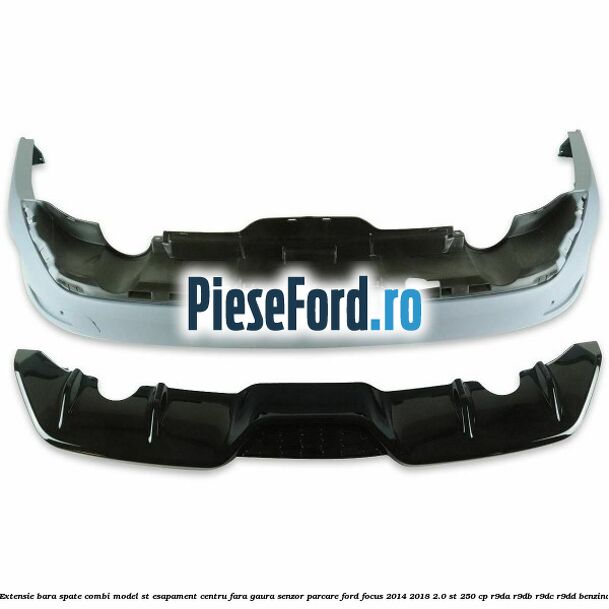 Extensie bara spate combi, model ST esapament centru fara gaura senzor parcare Ford Focus 2014-2018 2.0 ST 250 cp R9DA, R9DB, R9DC, R9DD benzina