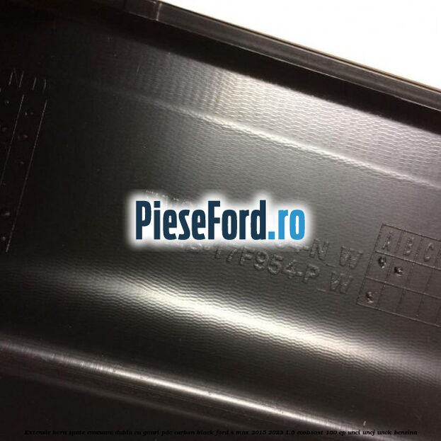 Extensie bara spate evacuare dubla cu gauri PDC carbon black Ford S-Max 2015-2023 1.5 EcoBoost 160 cp UNCI, UNCJ, UNCK benzina