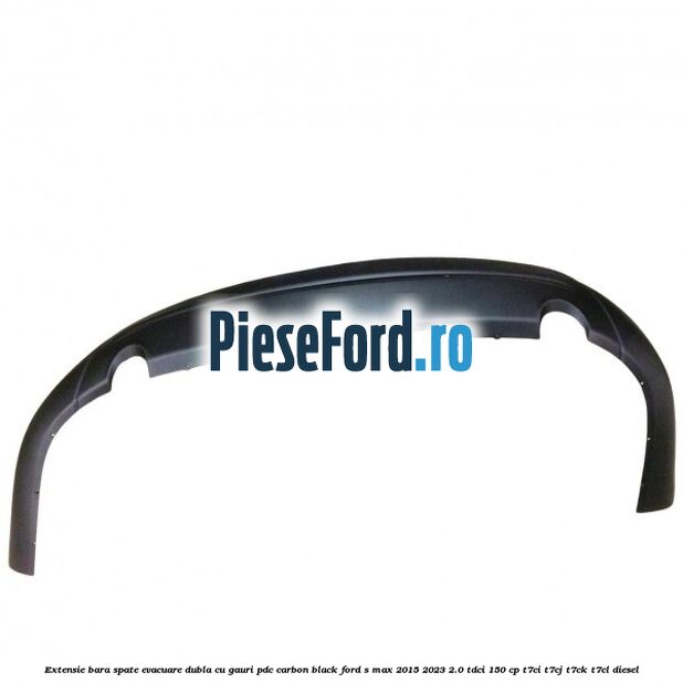Extensie bara spate evacuare dubla cu gauri PDC carbon black Ford S-Max 2015-2023 2.0 TDCi 150 cp T7CI, T7CJ, T7CK, T7CL diesel
