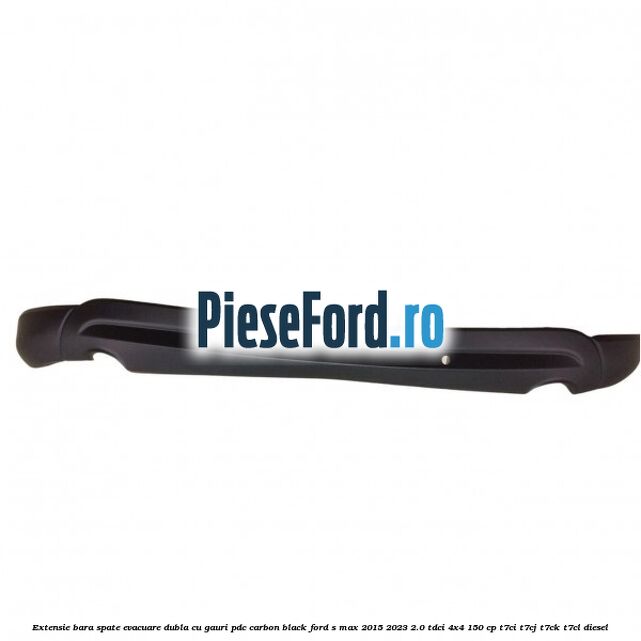 Extensie bara spate evacuare dubla cu gauri PDC carbon black Ford S-Max 2015-2023 2.0 TDCi 4x4 150 cp T7CI, T7CJ, T7CK, T7CL diesel